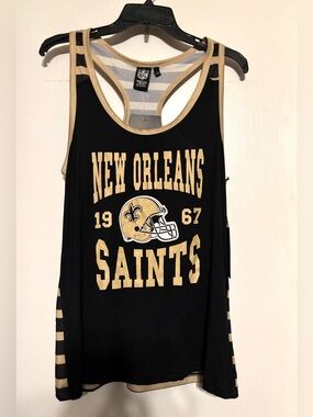 NFL Official New Orleans Saints Tank Top Womens L Large Mesh Jersey Racerback